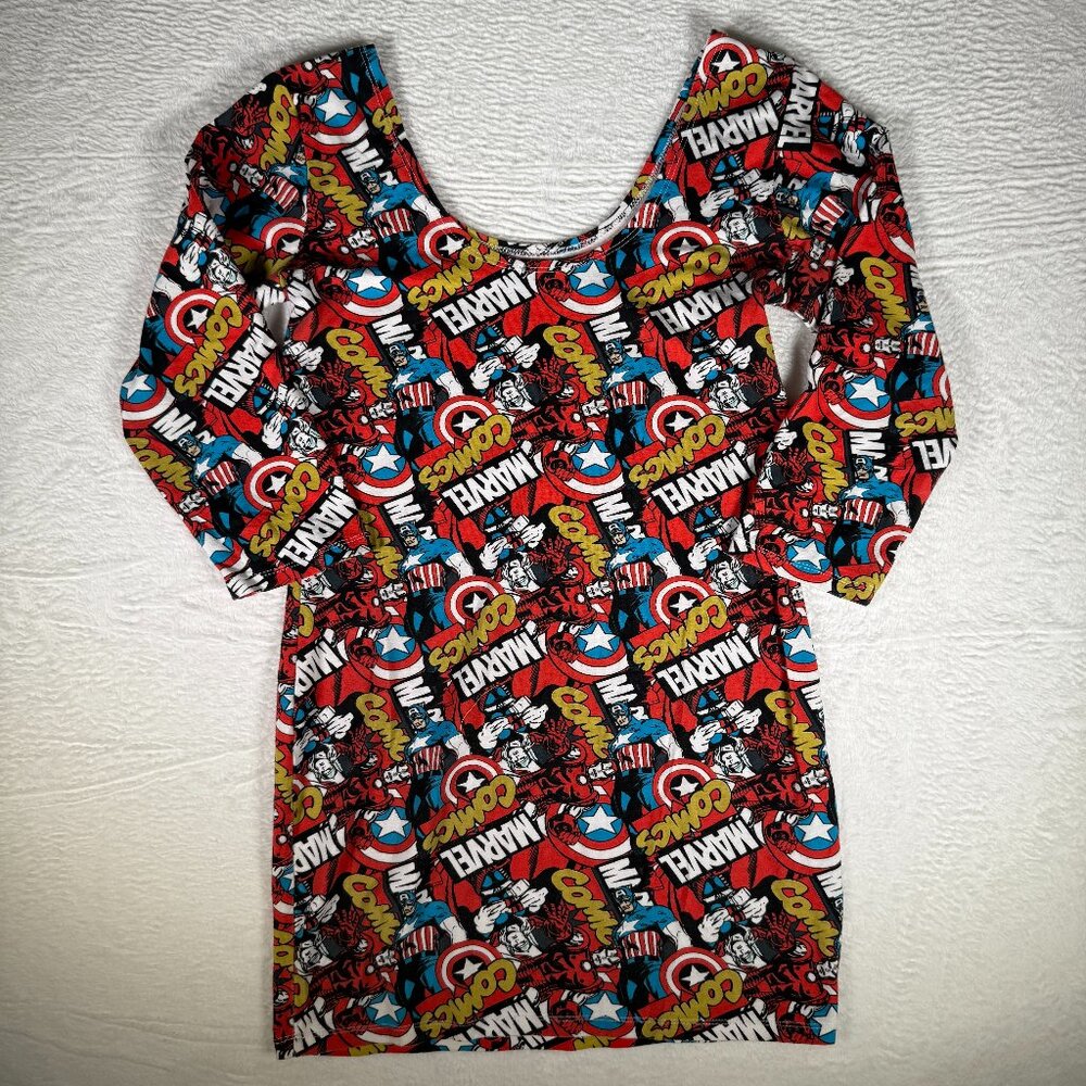 Marvel Comics Graphics Cotton/Spandex‎ Fitted Mini Dress Size Large